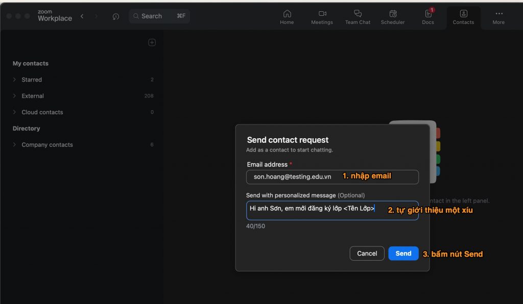 Thêm người khác bằng email